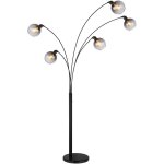 Lampadaire - seymour - noir - métal - lampe arquée - e27 - globo Lampadaire - seymour - noir - métal - lampe arquée - e27 - globo