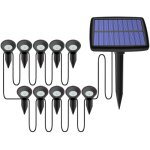 Lampadaire solaire extrieur, rsistant  l'eau, blanc, une base pour 10 lampes, ip55