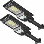 Lampadaire solaire exterieur puissante, 156 led 2000 lumens lampe solaire exterieur � d�tecteur de mouvement, ...