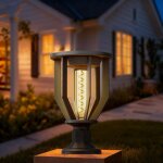 Lampadaires solaires pour jardin ? lanterne solaire �tanche avec batterie de 2000 mah, du cr�puscule ...