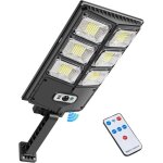 Lampadaire solaire � led ext�rieur 252 led 150 w avec panneau solaire et capteur de mouvement, ip65 imperm�abl ...