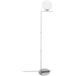 Lampadaire sph�rique olaya e27 verre blanc m�tal dor� style nordique