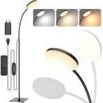 Lampadaire led salon sur pied avec col flexible avec prise, lampe led 360° rotatif, 3 températures réglables, ... Lampadaire led salon sur pied avec col flexible avec prise, lampe led 360° rotatif, 3 températures réglables, ...