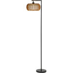 Lampadaire sur pied salon - homcom - dimmable, 3 temp�ratures de couleur, t�l�commande - acier et tissu ...