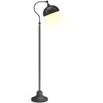 Lampadaire sur pied salon - homcom - rotatif � 180� - abat - jour r�glable - interrupteur � pied - m�tal ...