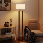 Lampadaire sur pied de salon, lampe sur pied avec abat - jour en lin et interrupteur � pied, � 38 x 161 ...