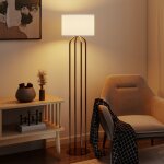 Lampadaire sur pied de salon, lampe sur pied avec abat - jour en lin et interrupteur � pied, � 38 x 161 ...