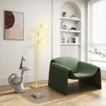 Lampadaire sur pied salon, lampe salon contemporain avec 3 spots pivotants, abat - jour en verre et interrupte ...