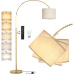 Lampadaire sur pied salon, led e27 lampe a pied avec t�l�commande, lampadaire arc vintage, 3000k - 6000k ...