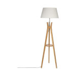 Lampadaire tr�pied 'kalo' 156cm naturel & blanc