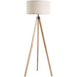 Lampadaire tr�pied de style scandinave, maximum 40 w, dimensions : 45l x 45l x 152h cm, bois de pin, ...