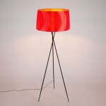 Lampadaire tripode  pron  - abat - jour en coton - e27 - rouge