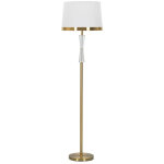 Lampadaire en verre  cristal  153cm blanc & or