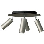Lampe avec 4 spots et abat - jour tub - e14 et rose - one xxl ronde avec ampoule - titane satin�