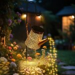 Lampe arrosoir solaire, l'arrosoir solaire allume les dcorations de jardin, lampes en mtal impermable ...