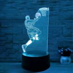 Lampe basketball 3d, veilleuse enfant 3d lampe, veilleuse � vision variable 16 couleurs avec t�l�commande, ...