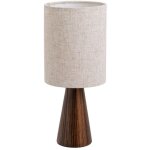 Lampe en bois unimasa avec abat - jour en lin 16 � 16 � 37 cm