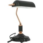 Lampe de bureau banquier noir et aspect cuivre e27 Lampe de bureau banquier noir et aspect cuivre e27