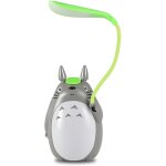 Lampe de bureau de chargement usb cartoon totoro, veilleuse cr�ative � double usage (ventre blanc chinchilla) ...
