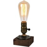 Lampe de bureau industrielle � base de bois, petite lampe de chevet for chambre, salle � manger, cuisine, ...