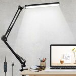 Lampe de bureau led, lampe de bureau 10w pince lampe d'architecte bras pivotant lampe de travail lampe ...