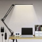 Lampe de bureau led, lampe de bureau d'architecte pliable 14 w avec clip, 10 niveaux de luminosit� x ...
