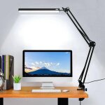 Lampe de bureau led, lampe � bras oscillant, avec luminaire, intensit� variable, 3 modes de couleur et ...