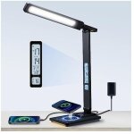 Lampe de bureau led avec chargeur sans fil & port usb, lampe de table tactile 5 couleurs 5 luminosit�s ...