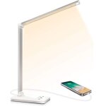 Lampe de bureau led, dimmable 5 modes de couleur 10 niveaux de luminosit�, flexible contr�le tactile ...