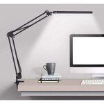 Lampe de bureau led avec pince, lampe de bureau � bras articul�, lampe de table r�glable pour le confort ...