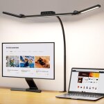 Lampe de bureau led puissante: 24w 3 t�tes avec pince1200lm lampe d'architecte de bureau r�glable �clairage ...