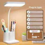 Lampe de bureau moderne aliment�e par usb avec commande tactile, variateur 3 couleurs, porte - stylo, ...