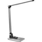 Lampe de bureau moderne en mat�riau synth�tique 3 modes de temp�rature chargeur sans fil variateur argent�e ...