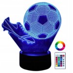 Lampe de bureau de nuit pour enfants, crampons de football 3d illumin�s + t�l�commande