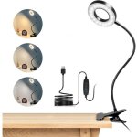 Lampe de bureau � pince 48 led flexible � 360�lampe lecture clipsable 3 modes d?�clairage &10 niveaux ...