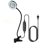 Lampe de bureau � pince flexible � lampe lecture clipsable 3 modes d?�clairage &lampe de table avec loupe ...