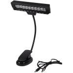 Feiyue - lampe de bureau portable  10 led avec pince pour pupitre de musique, lampe de lecture, adaptateur ...