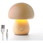 Lampe champignon en bois, lampe de chevet portable à intensité variable rechargeableavec usb, veilleuse ... Lampe champignon en bois, lampe de chevet portable à intensité variable rechargeableavec usb, veilleuse ...