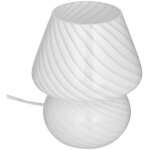 Lampe champignon cara 18 cm verre blanc atmosphera