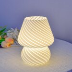 Lampe champignon verre led 3 couleurs, usb + t�l�commande, bureau / chambre / salon