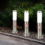 Lampe de chemin led lampadaire lumi�re de jardin en acier inoxydable lumi�re d'ext�rieur avec d�tecteur ...