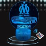 Lampe de chevet 3d led olympique de marseille om om football v�lodrome, veilleuse changement couleurs, ...
