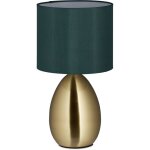 Lampe de chevet, abat - jour, douille e14, câble, h x d : 32 x 18 cm, pour la chambre, doré et vert - ... Lampe de chevet, abat - jour, douille e14, câble, h x d : 32 x 18 cm, pour la chambre, doré et vert - ...