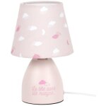 Lampe de chevet enfant  nuages  19cm rose