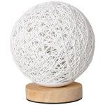 Lampe de chevet led sph�re rotin 15cm usb ? veilleuse atmosph�re 3 couleurs avec gradateur, abat - jour ...