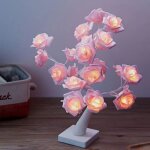 Lampe de chevet led lampe � poser tactile romantique branches r�glables lumi�re de rosier diy lumi�re ...
