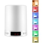 Lampe de chevet led tactile, veilleuse rvb � couleurs changeantes, enceinte bluetooth avec r�veil num�rique, ...