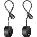 Lampe chevet murale 2 pack lumi�res applique liseuse led col de cygne lumi�re 3w, 3000k blanc chaud lampe ...
