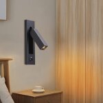 Lampe de chevet murale � led avec port de charge � bouton - poussoir, interrupteur de commande de levage ...