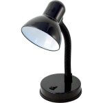 Lampe de chevet noire (ampoule non incluse), culot e27, compatible led, bras flexible avec c�ble et interrupte ...